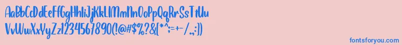 Police BalimoonRegular – polices bleues sur fond rose