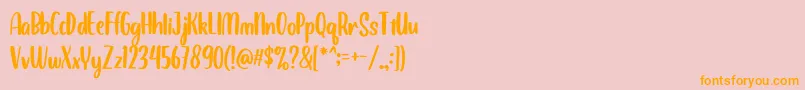 BalimoonRegular Font – Orange Fonts on Pink Background