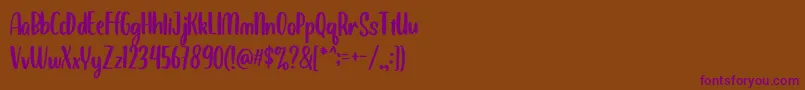 fuente BalimoonRegular – Fuentes Moradas Sobre Fondo Marrón
