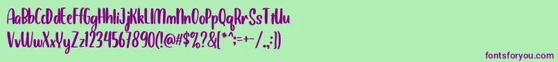 Police BalimoonRegular – polices violettes sur fond vert