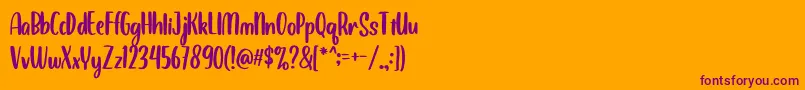 BalimoonRegular-fontti – violetit fontit oranssilla taustalla