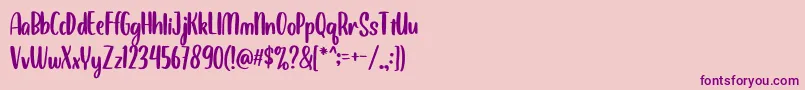Police BalimoonRegular – polices violettes sur fond rose