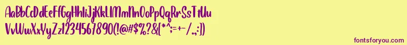 BalimoonRegular Font – Purple Fonts on Yellow Background
