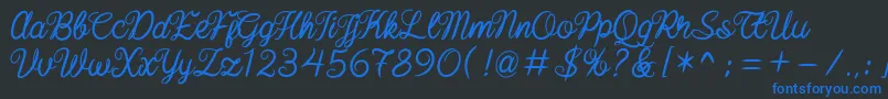 baline script Font – Blue Fonts on Black Background