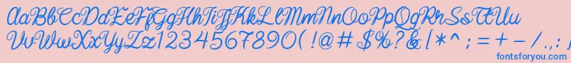 baline script Font – Blue Fonts on Pink Background