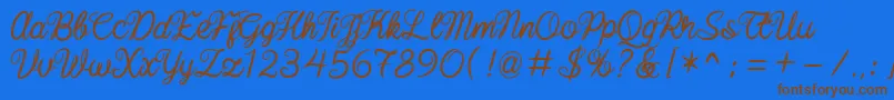 baline script Font – Brown Fonts on Blue Background