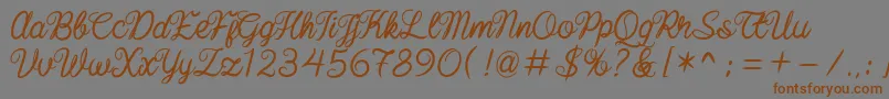 baline script-Schriftart – Braune Schriften auf grauem Hintergrund