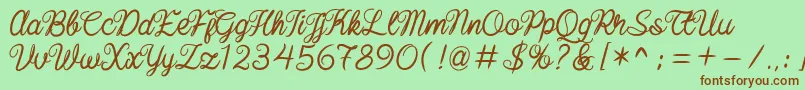 baline script Font – Brown Fonts on Green Background