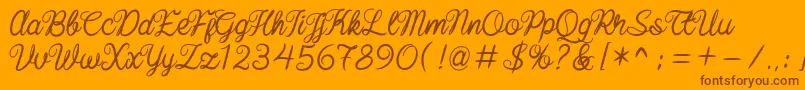 baline script Font – Brown Fonts on Orange Background