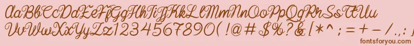 Fonte baline script – fontes marrons em um fundo rosa