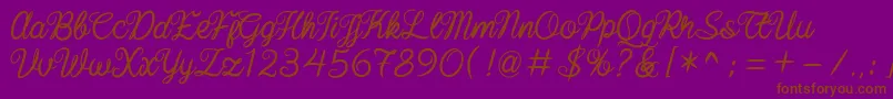 baline script Font – Brown Fonts on Purple Background