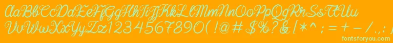 Police baline script – polices vertes sur fond orange
