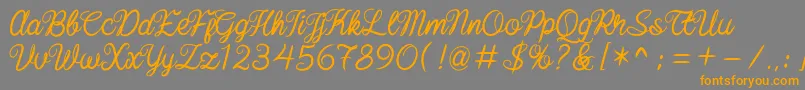 baline script Font – Orange Fonts on Gray Background