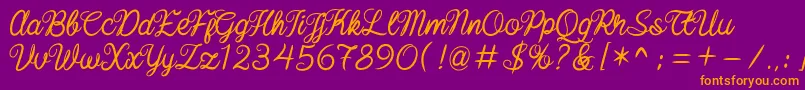 baline script Font – Orange Fonts on Purple Background