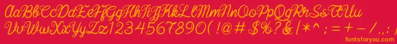 Fonte baline script – fontes laranjas em um fundo vermelho