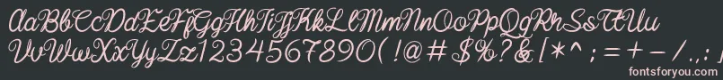 baline script Font – Pink Fonts on Black Background