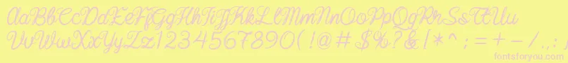 baline script Font – Pink Fonts on Yellow Background