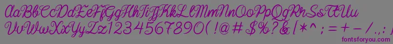 baline script Font – Purple Fonts on Gray Background