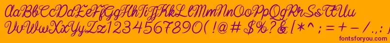 Fonte baline script – fontes roxas em um fundo laranja