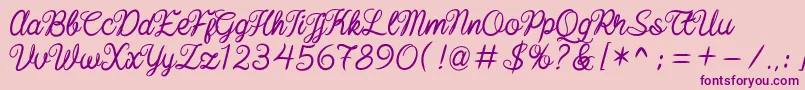 baline script Font – Purple Fonts on Pink Background