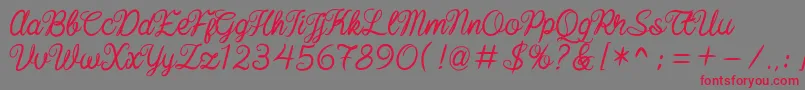 baline script Font – Red Fonts on Gray Background