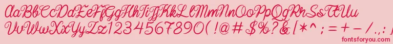 baline script Font – Red Fonts on Pink Background