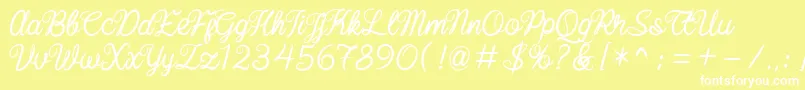 Police baline script – polices blanches sur fond jaune