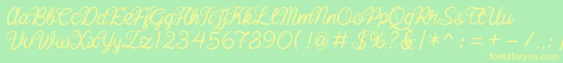 More about baline script Font baline script Font – Yellow Fonts on Green Background