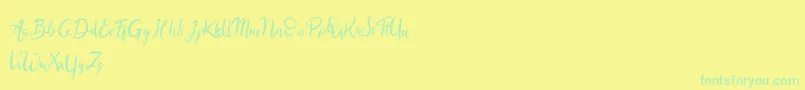 Balingkang-Schriftart – Grüne Schriften auf gelbem Hintergrund
