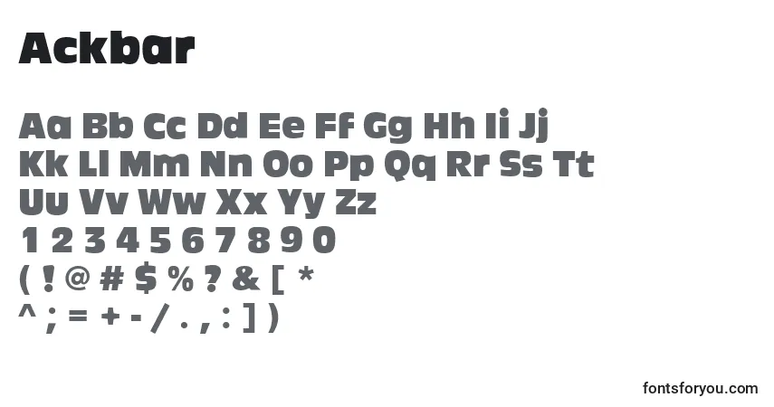 Schriftart Ackbar – Alphabet, Zahlen, spezielle Symbole