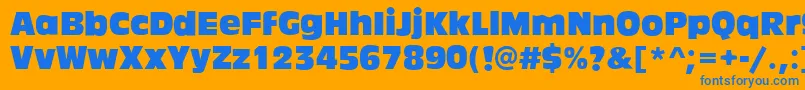 Ackbar Font – Blue Fonts on Orange Background