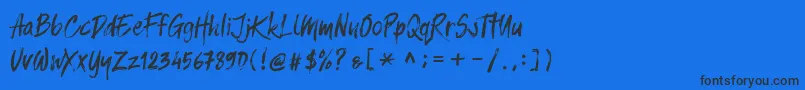 Balistroke demo Font – Black Fonts on Blue Background