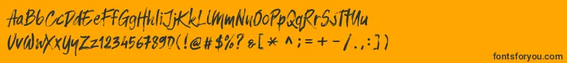 Balistroke demo Font – Black Fonts on Orange Background