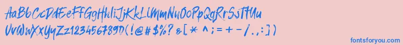 Balistroke demo Font – Blue Fonts on Pink Background