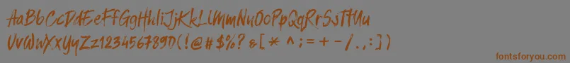 Balistroke demo Font – Brown Fonts on Gray Background