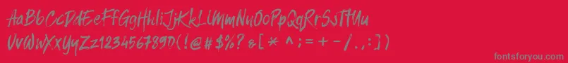 Balistroke demo Font – Gray Fonts on Red Background