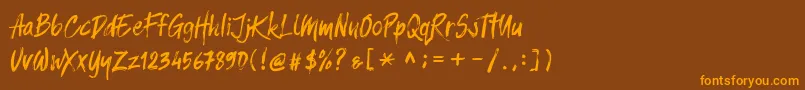 Balistroke demo Font – Orange Fonts on Brown Background