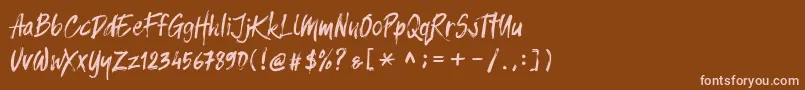 Balistroke demo Font – Pink Fonts on Brown Background