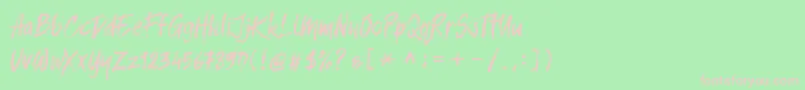 Balistroke demo-Schriftart – Rosa Schriften auf grünem Hintergrund