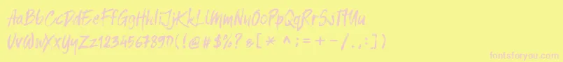 Balistroke demo Font – Pink Fonts on Yellow Background