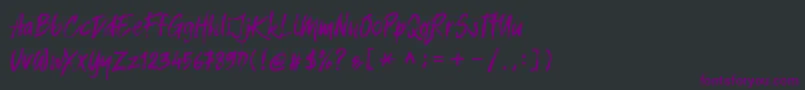 Balistroke demo Font – Purple Fonts on Black Background