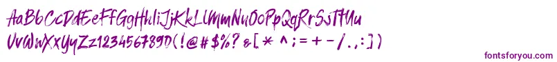 Balistroke demo Font – Purple Fonts on White Background