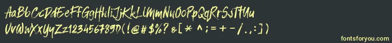 Balistroke demo Font – Yellow Fonts on Black Background