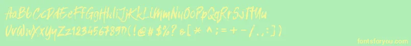 Balistroke demo Font – Yellow Fonts on Green Background