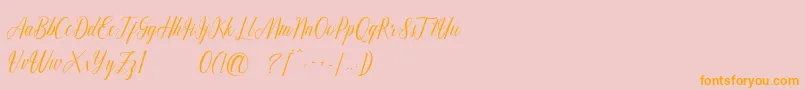 Balithya dd-Schriftart – Orangefarbene Schriften auf rosa Hintergrund