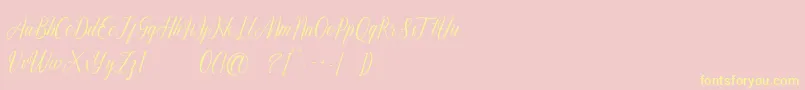 Balithya dd-Schriftart – Gelbe Schriften auf rosa Hintergrund