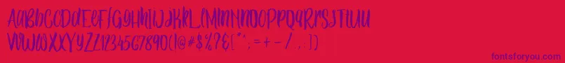 Ballada duo Font – Purple Fonts on Red Background