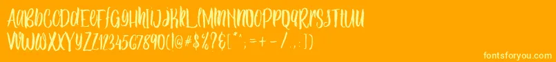 フォントBallada duo – オレンジの背景に黄色の文字