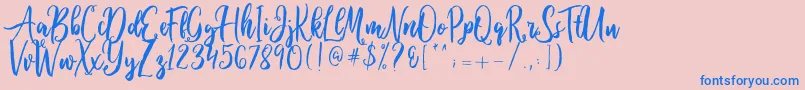 Ballada Font – Blue Fonts on Pink Background