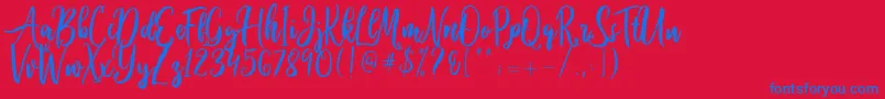Ballada Font – Blue Fonts on Red Background